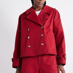Ruti Oversized Cropped Trench (M) and Matching Twill Wide'ish Pants (14)